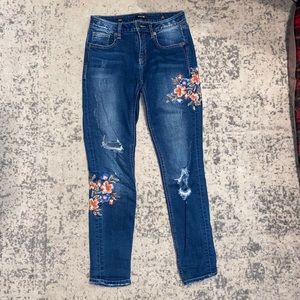 Miss Me floral ankle skinny jeans
